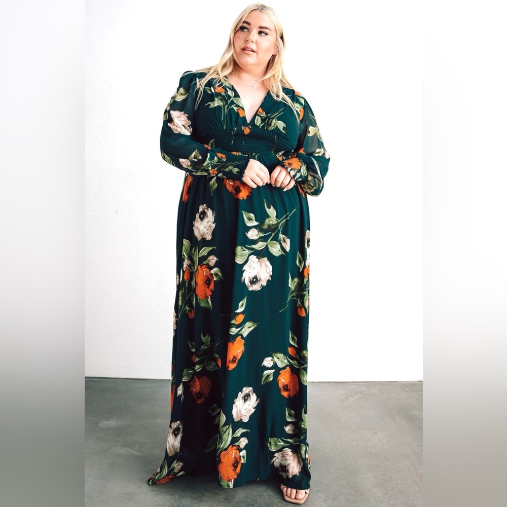 Baltic Born Teal Maxi Dress with Yellow & Cream Floral Print - Picture 9 of 14